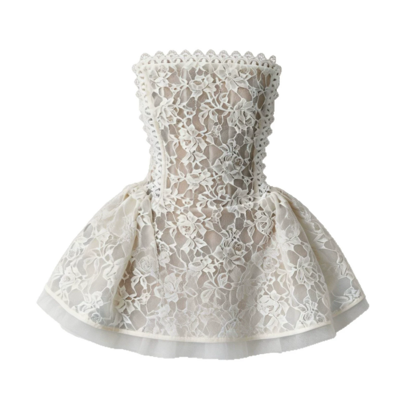 Iohel Spaghetti Lace Mini Dress