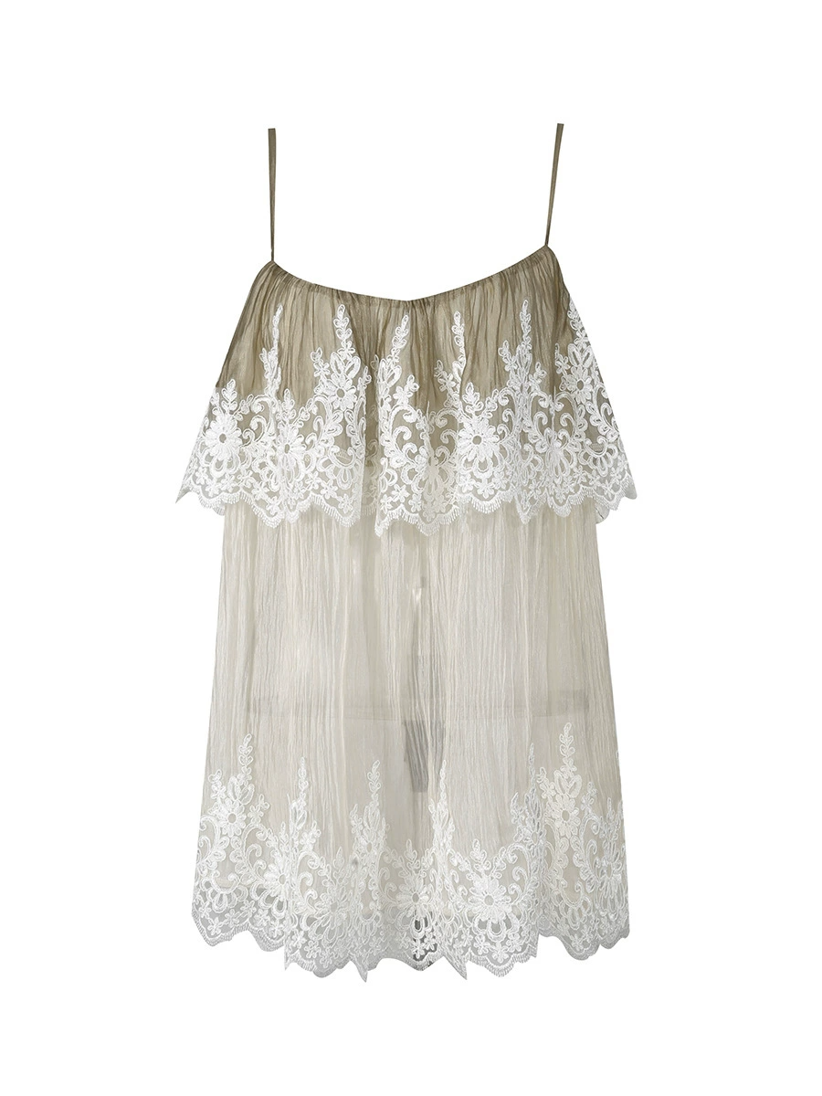 Kazou Spaghetti Lace Mesh Top
