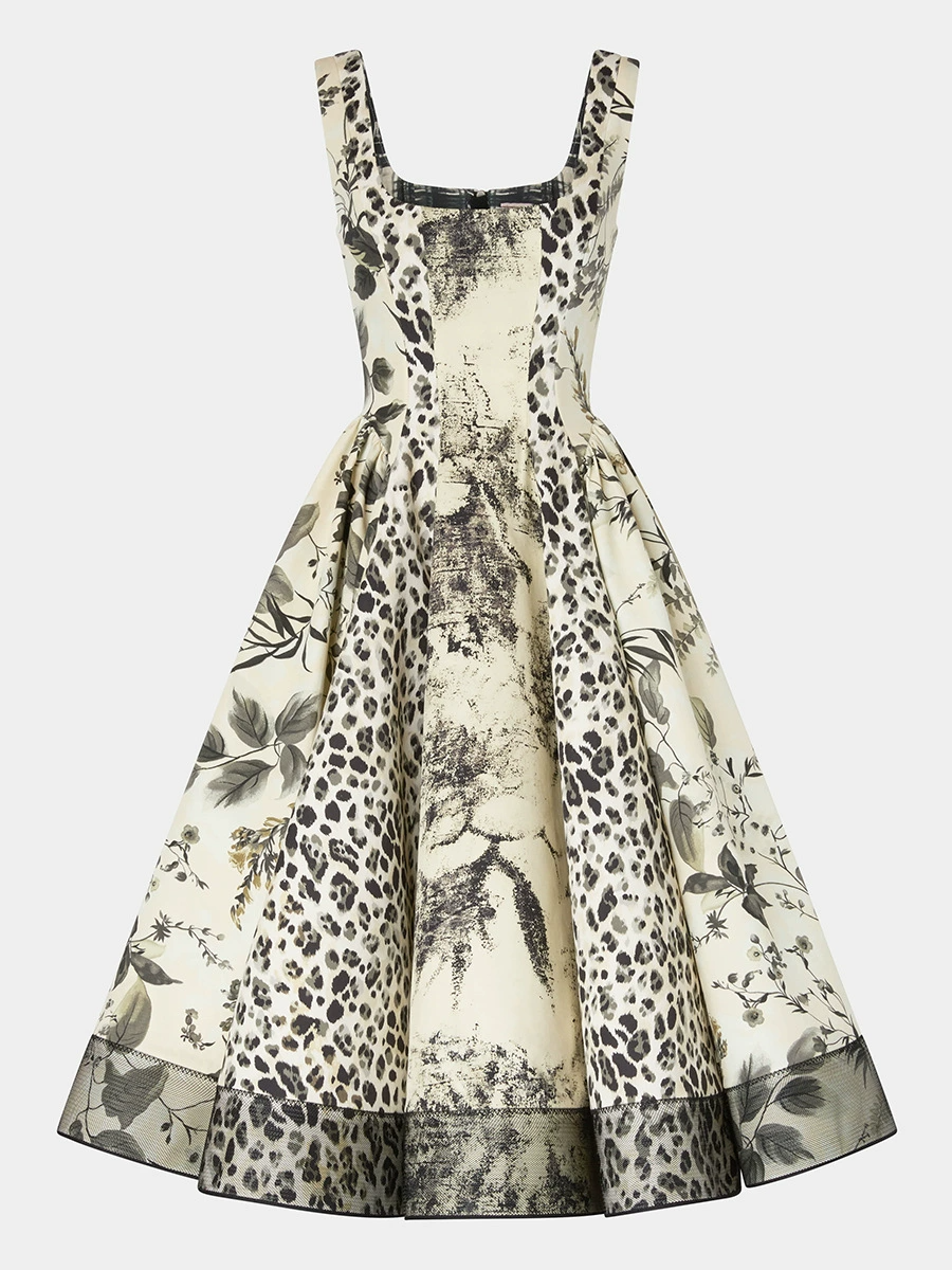 Iuvenalis Sleeveless Print Midi Dress