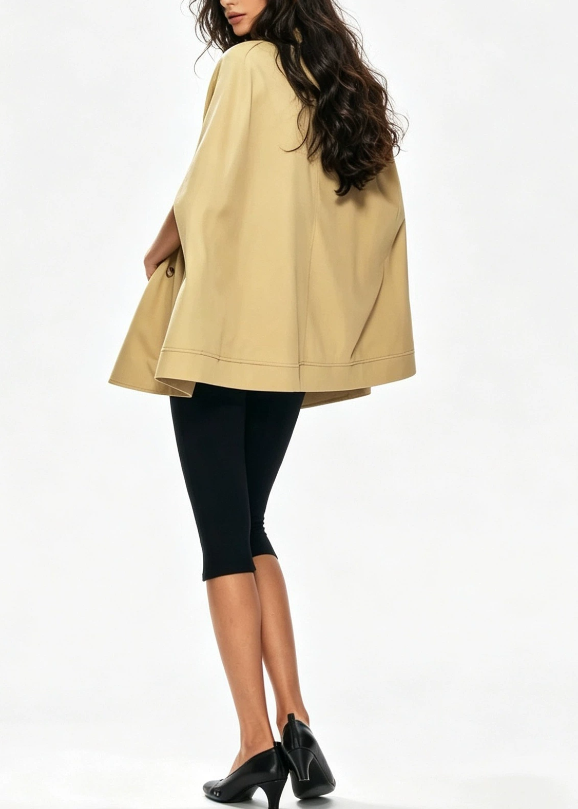 Khaza Cape Sleeve Double Breasted Jacket