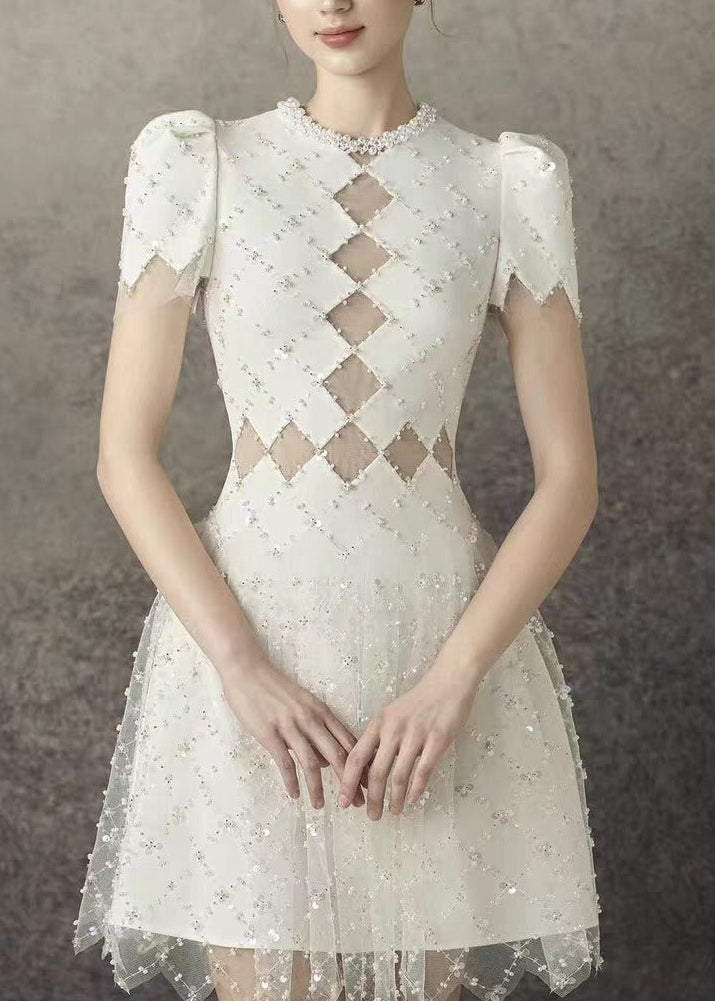 Haru Pearl Mesh Mini Dress