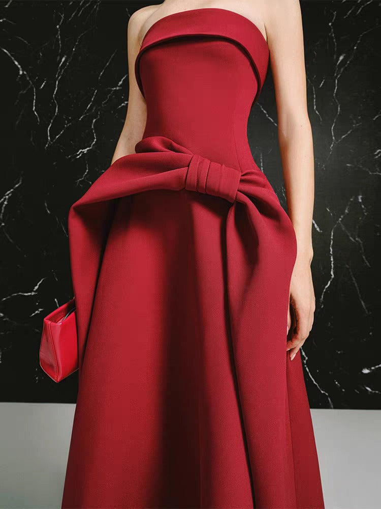 Januarius Strapless Asymmetric Maxi Dress