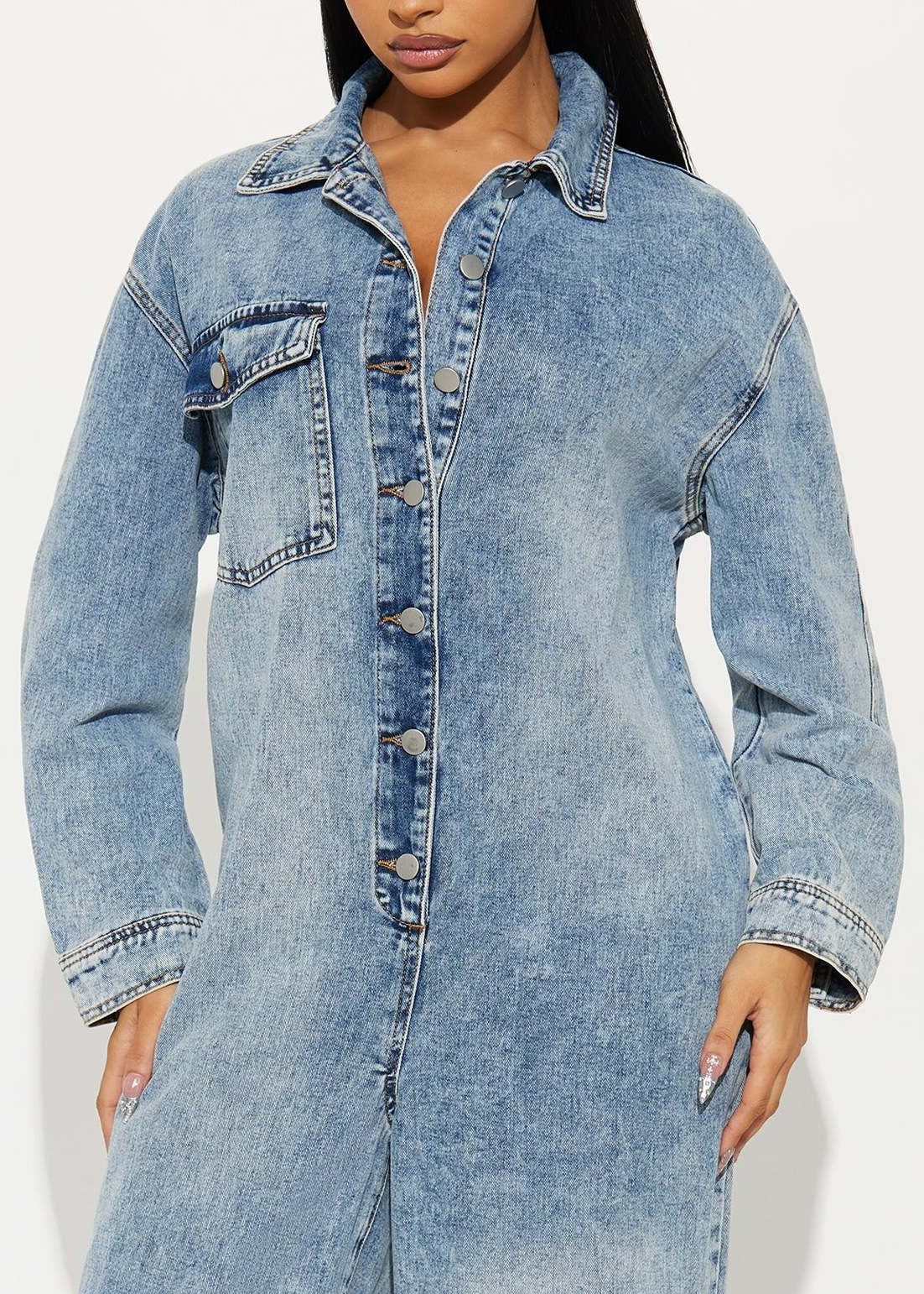 Inken Button Denim Jumpsuit