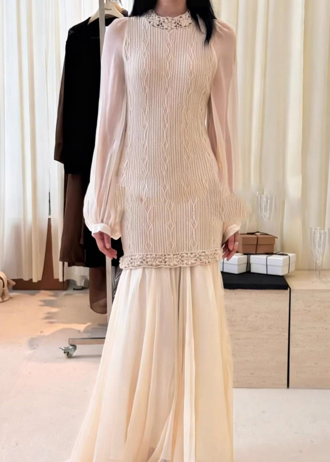Esme Crochet Mesh Maxi Dress