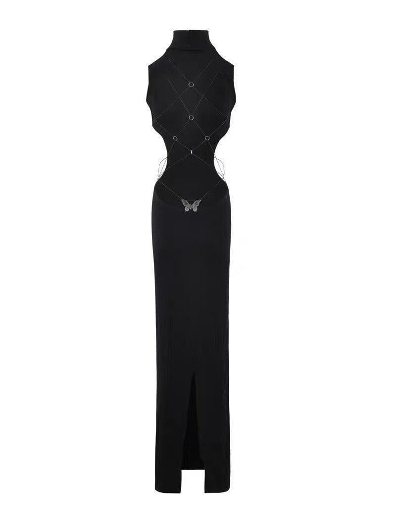 Endellion Sleeveless Backless Maxi Dress
