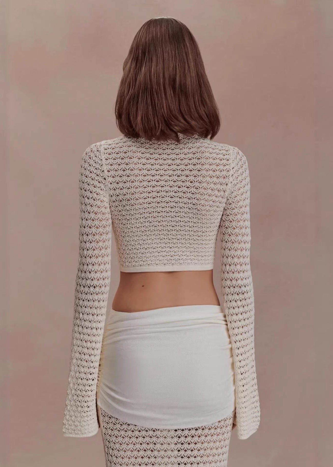 Henar Crop Cutout Skirt Set