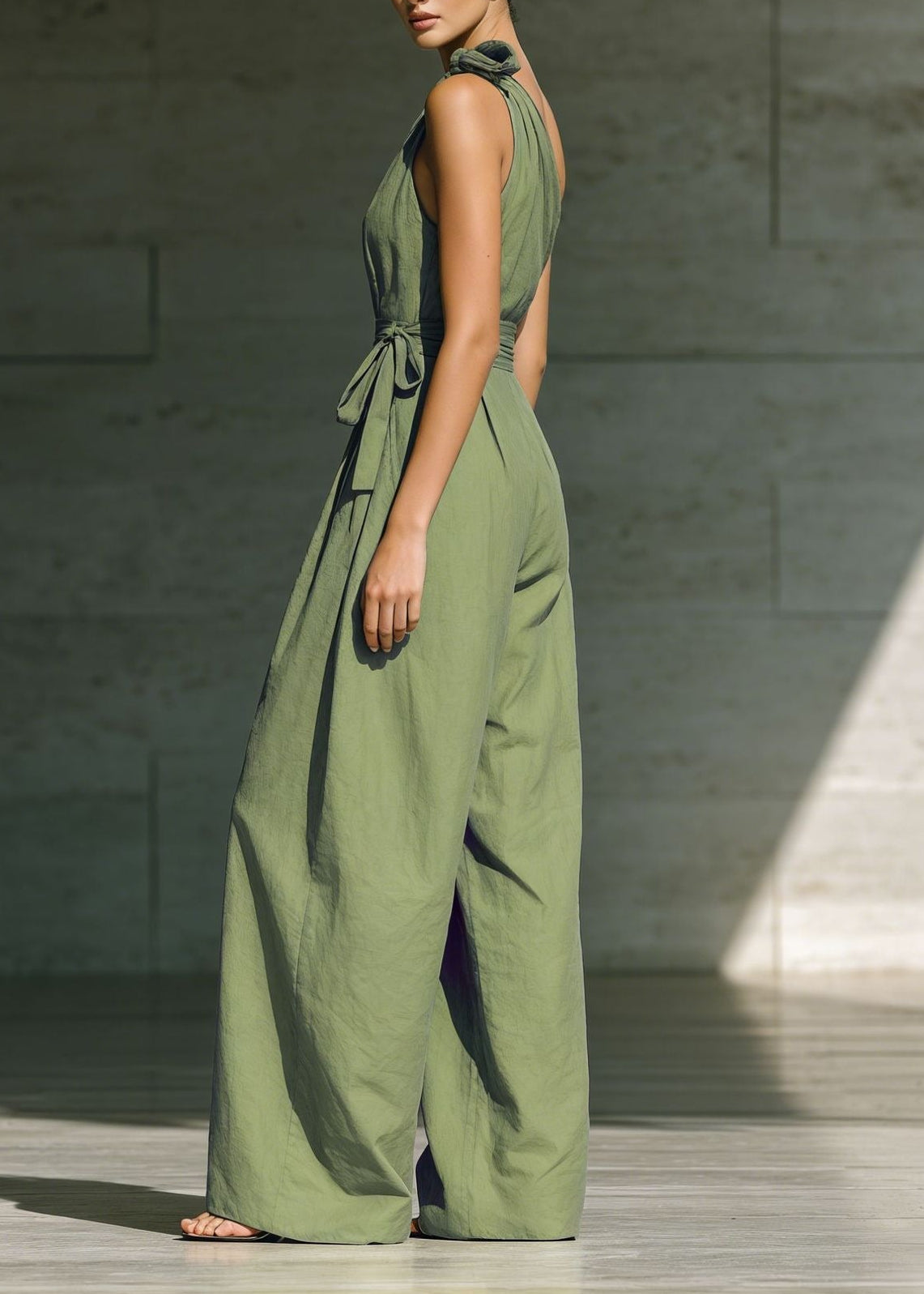 Herse One Shoulder Twist Baggy Jumpsuit