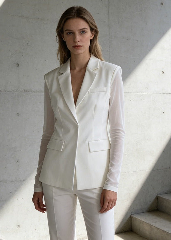 Dilipa Mesh Cutout Blazer