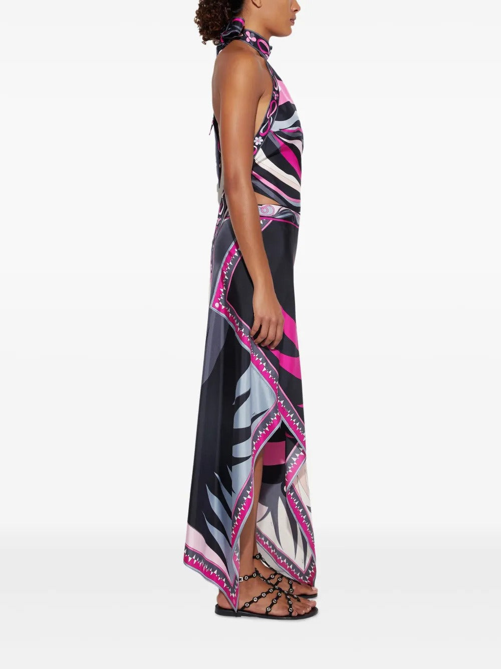 Hardy Halter Neck Print Split Skirt Set