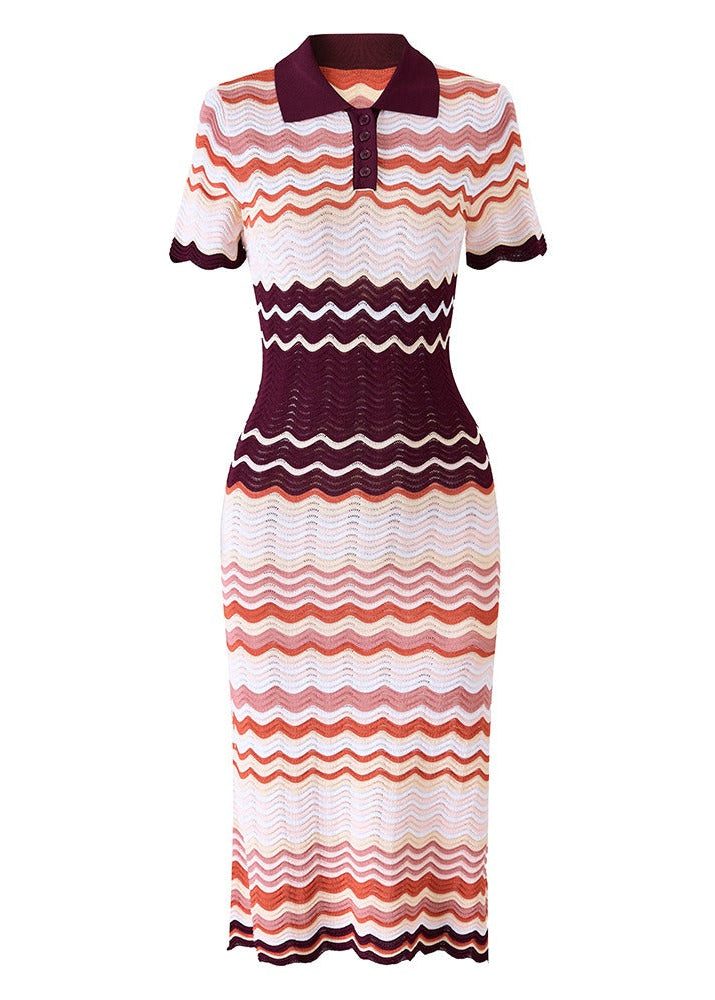 Iriney Stripe Midi Shirt Dress