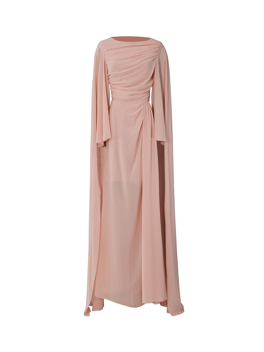 Kaawa Draped Cape Sleeve Maxi Dress