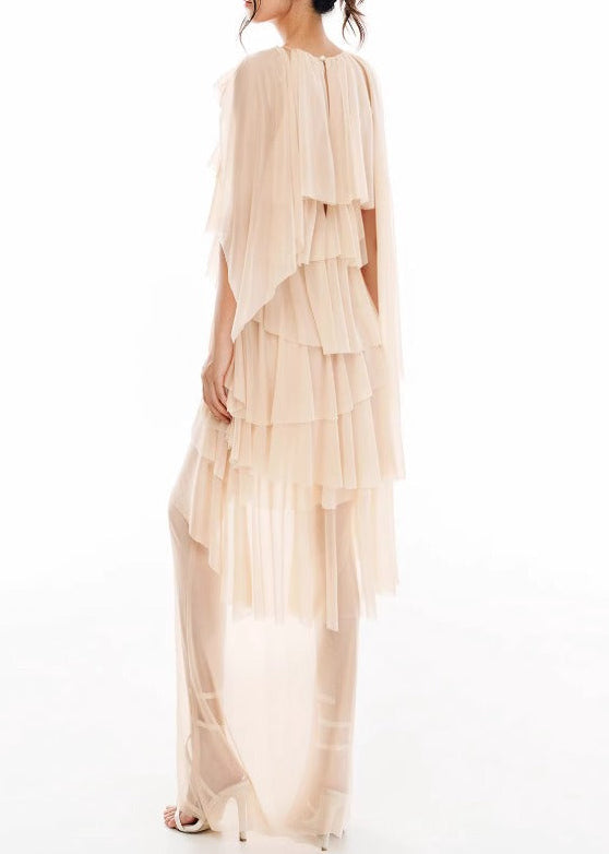 Erlingr Mesh Ruffle Maxi Dress