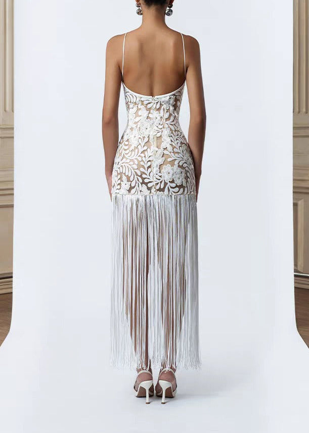 Kassidy Halter Neck Fringe Maxi Dress