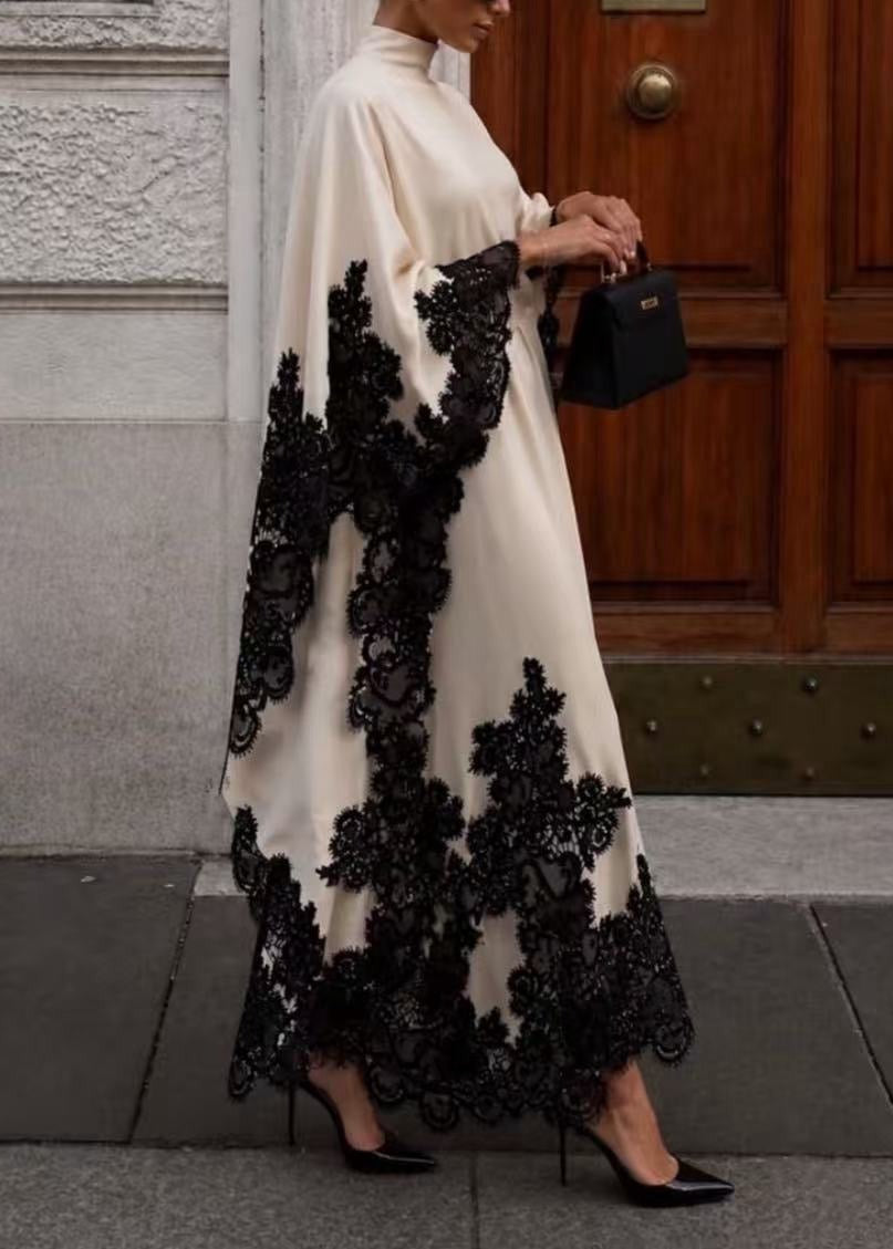 Fionnghuala Satin Lace Maxi Dress