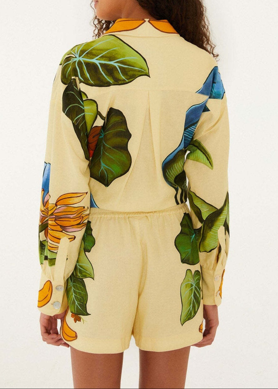 Kayode Long Sleeve Print Shorts Set