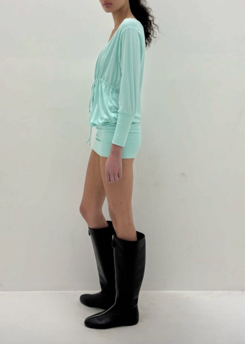 Kelaiah Plunge Draped Mini Dress