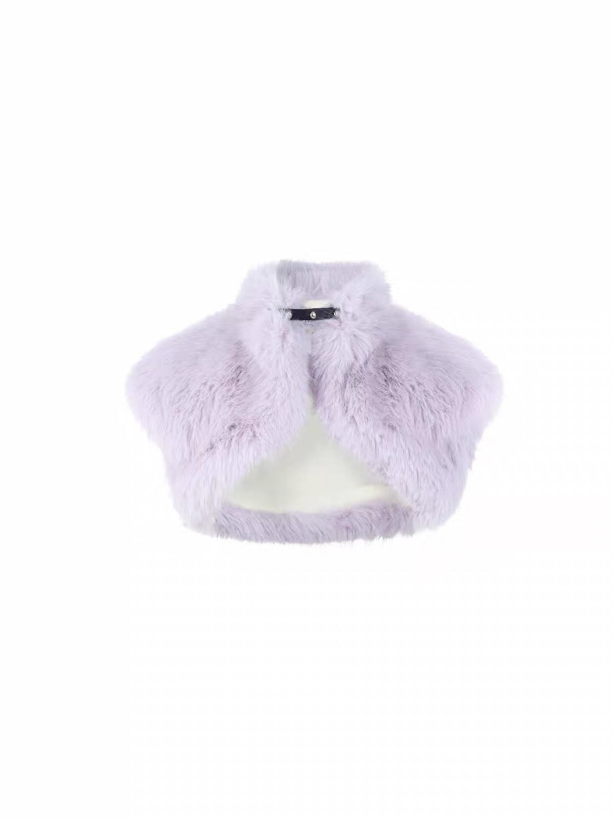 Kolsana Crop Faux Fur Top In Purple