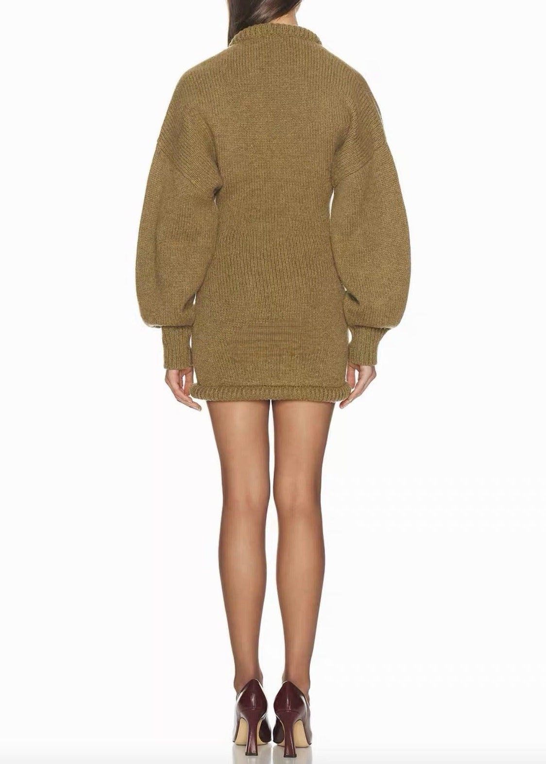Maaike Balloon Sleeve Knit Mini Dress