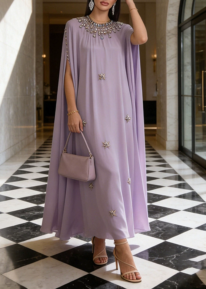 Emmanouel Crystal Mesh Maxi Dress