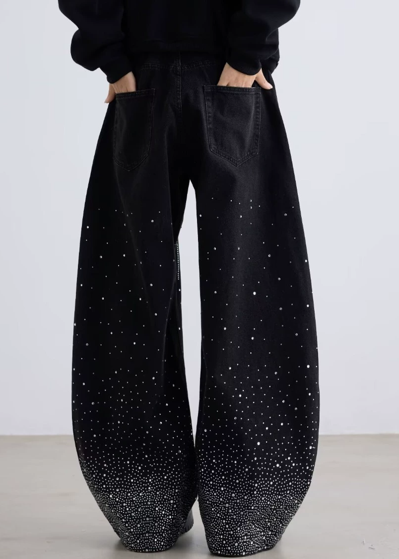 Delaiah Rhinestone Baggy Jeans