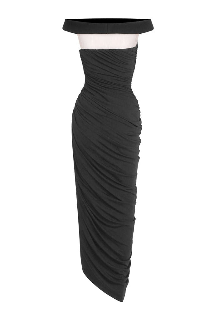 Helvius Off Shoulder Draped Maxi Dress