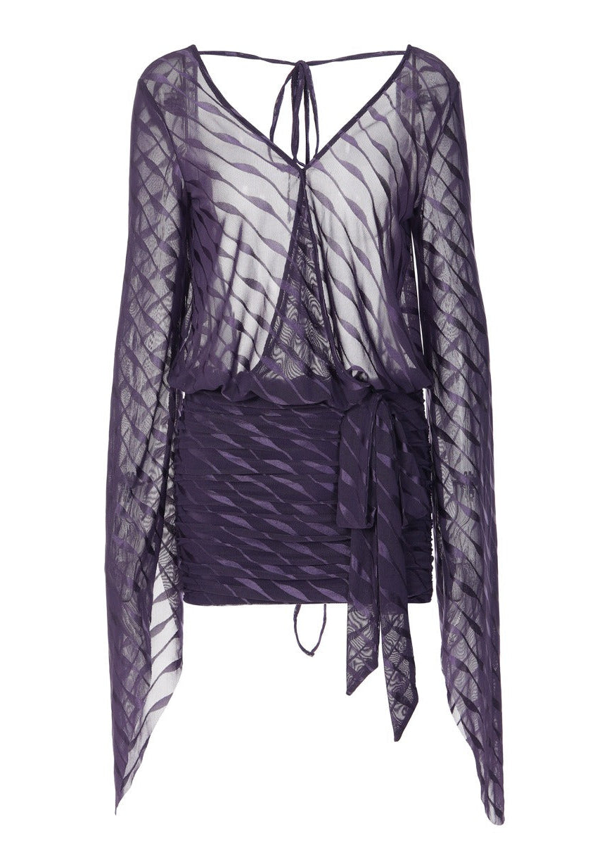 Javad Backless Mesh Mini Dress