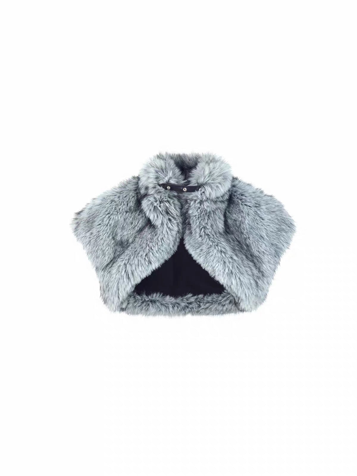 Kolsana Crop Faux Fur Top In Gray