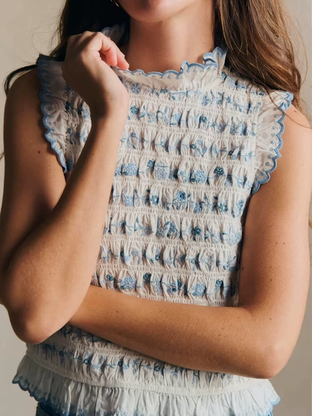 Kebi Sleeveless Floral Top