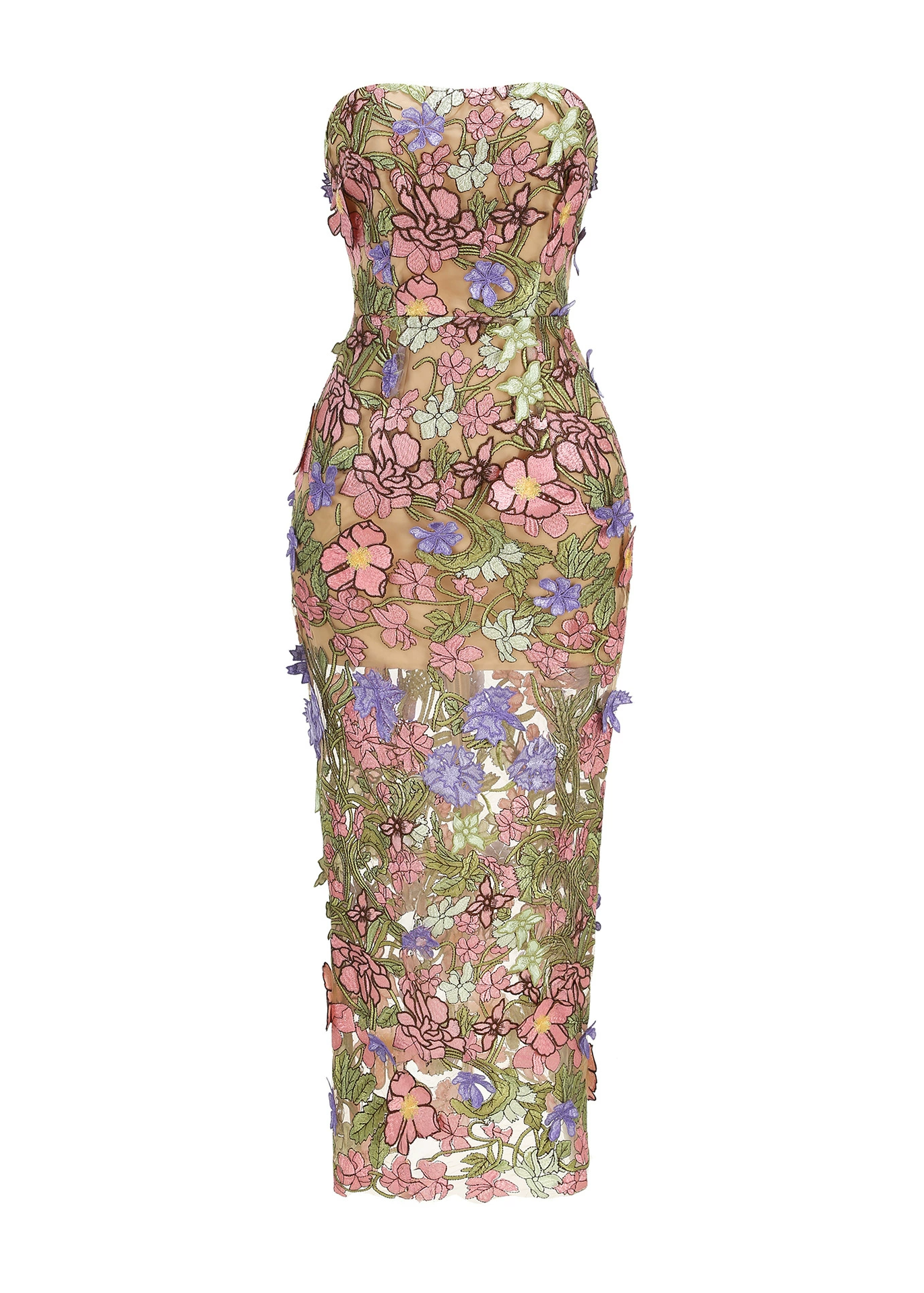 Denice Flower Embroidered Maxi Dress