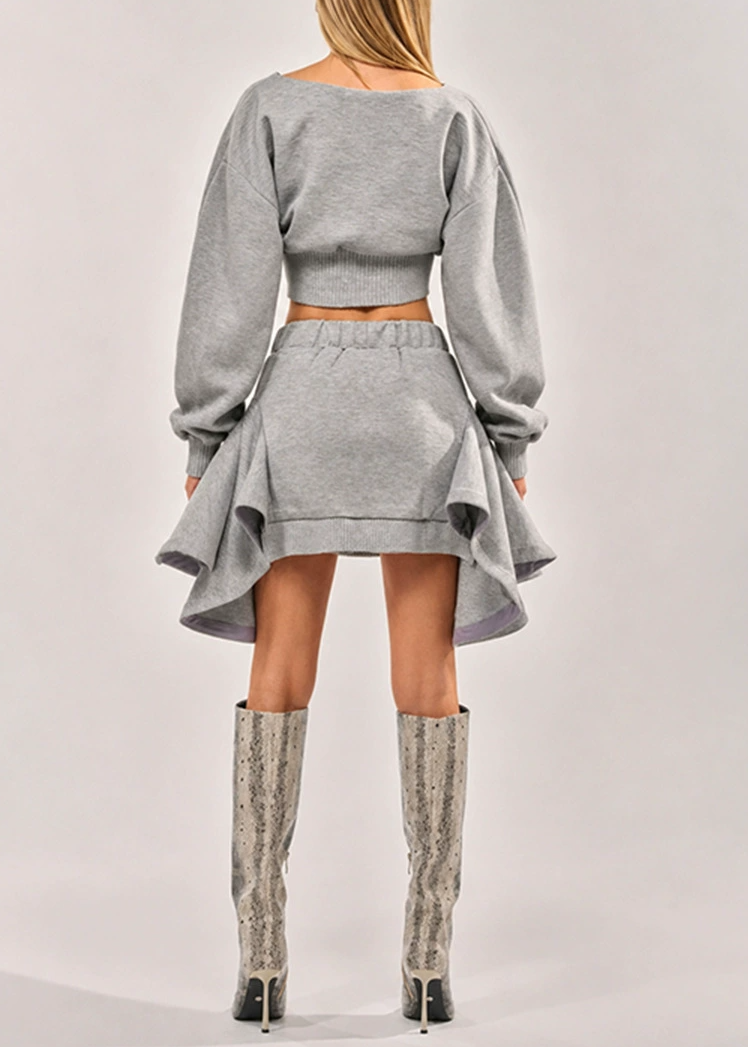 Konane Balloon Sleeve Ruffle Skirt Set