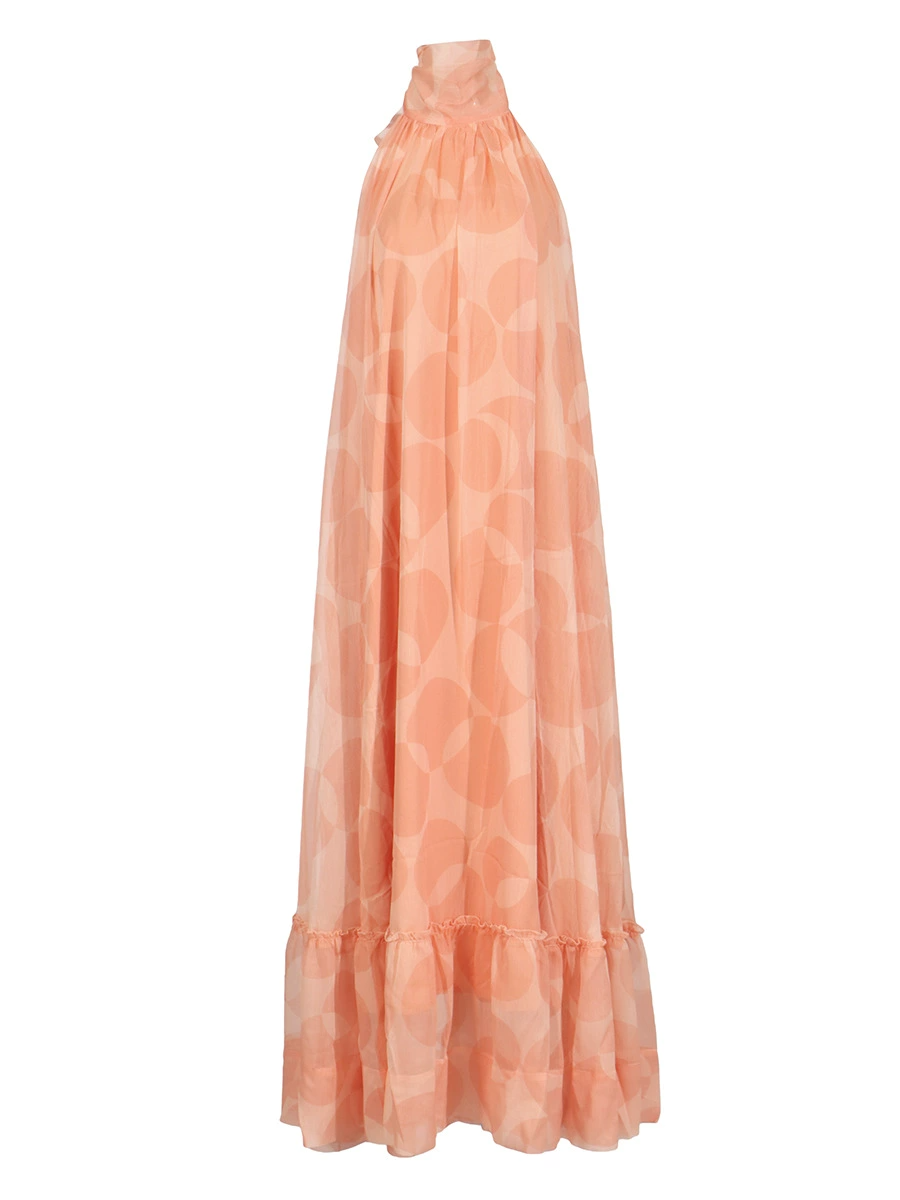 Hermann Halter Neck Ruffle Maxi Dress