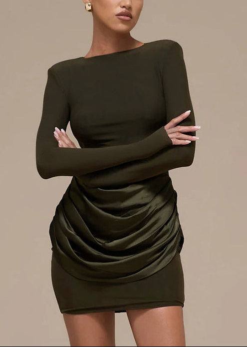Edgars Long Sleeve Ruch Mini Dress
