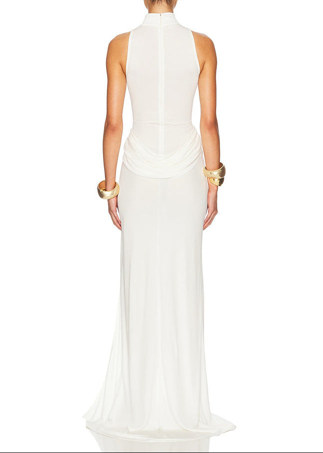 Camillus Ruch Sleeveless Split Maxi Dress In White