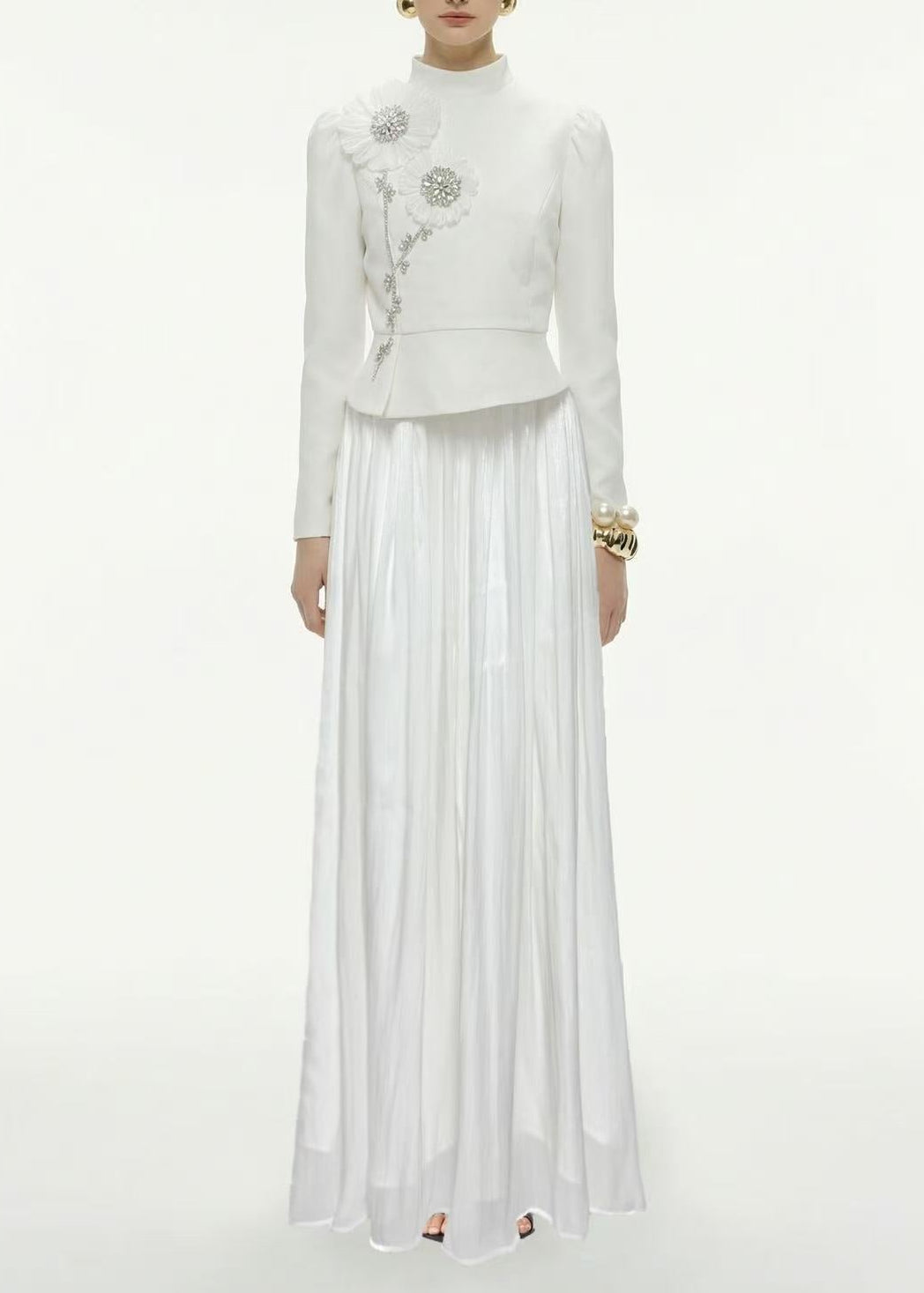 Emmi Crystal Flower Skirt Set