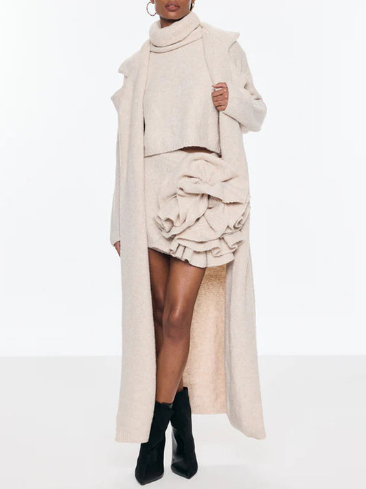 Belvedere Flower Stand Collar Three Piece Skirt Set