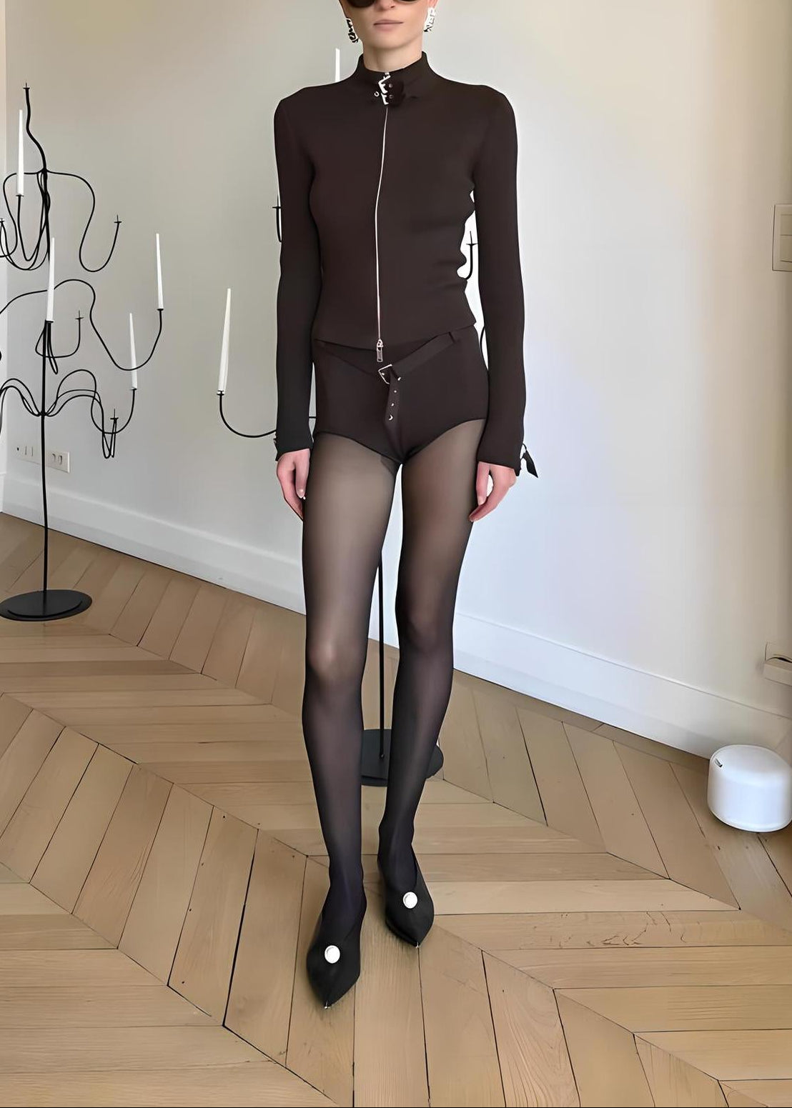 Dewydd Zipper Buckle Knit Set