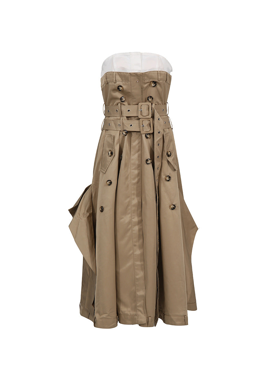 Carmine Strapless Buckle Maxi Dress