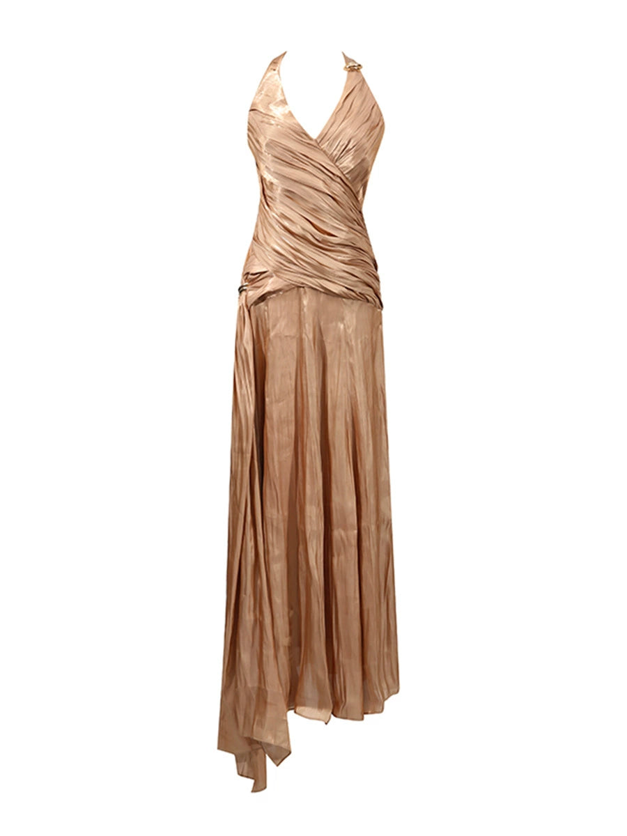 Borys Ruch Plunge Maxi Dress