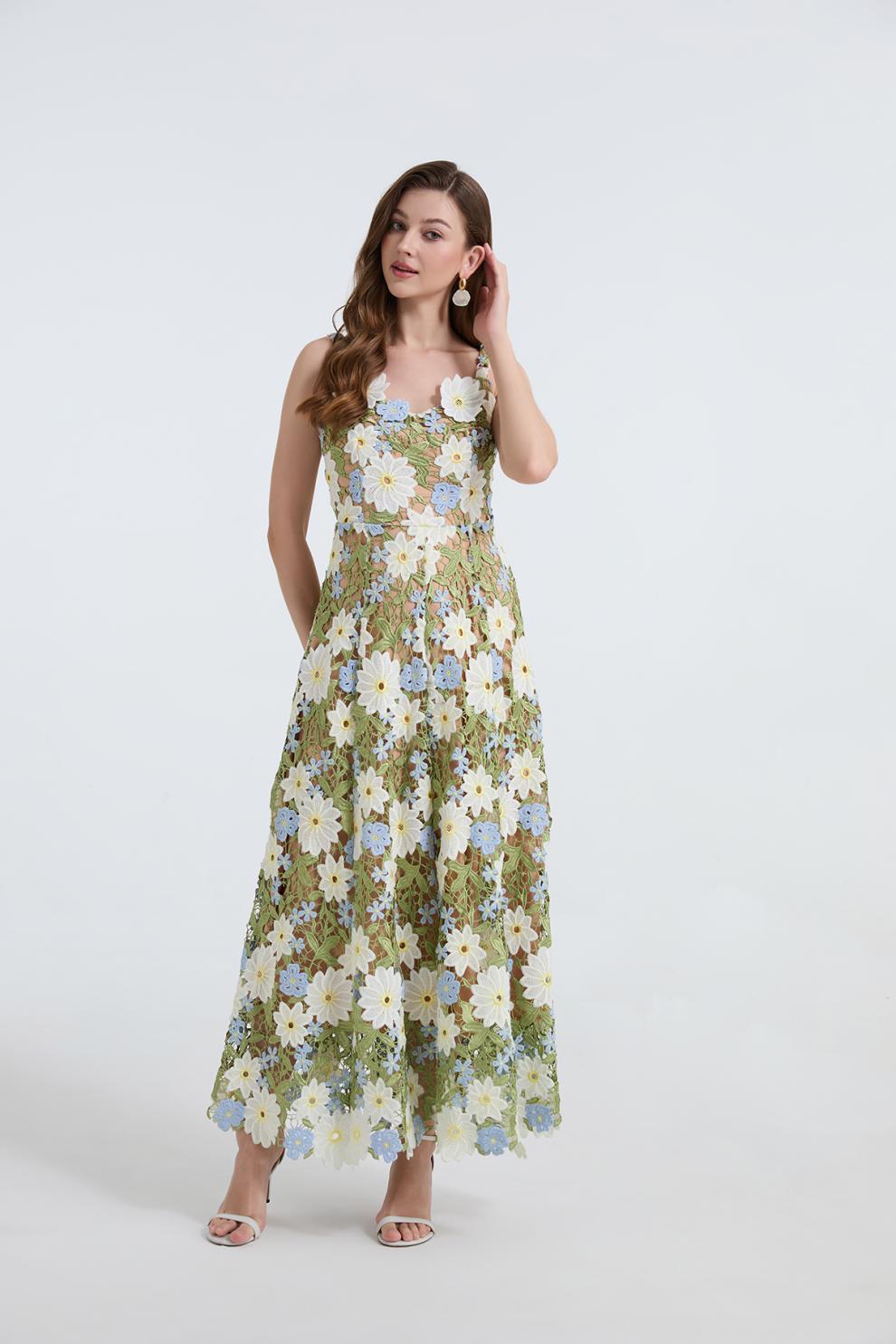 Faustus Flower Cutout Maxi Dress