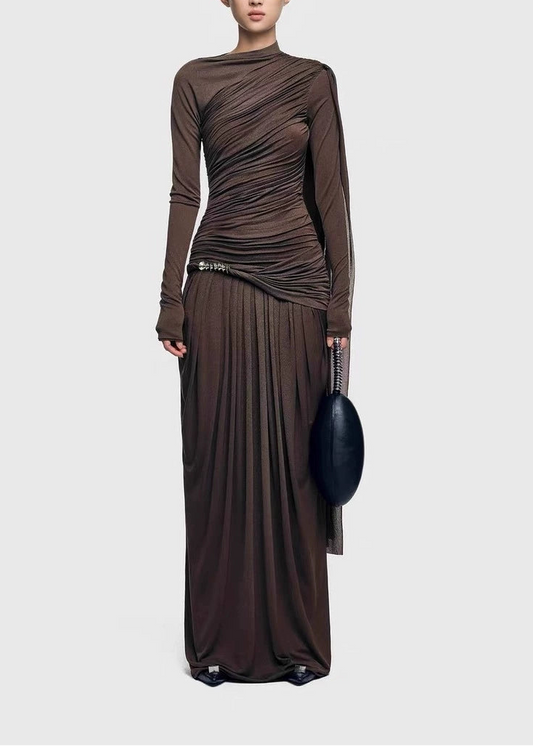 Deidre Shawl Ruch Maxi Dress