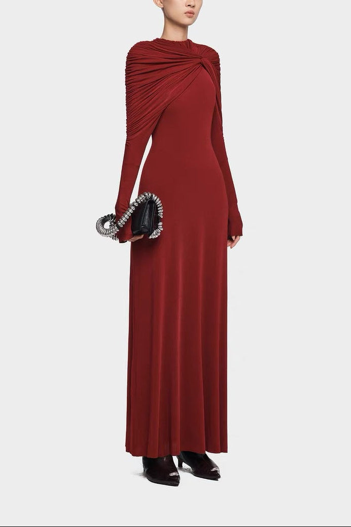 Dervla Ruch Twist Maxi Dress In Red