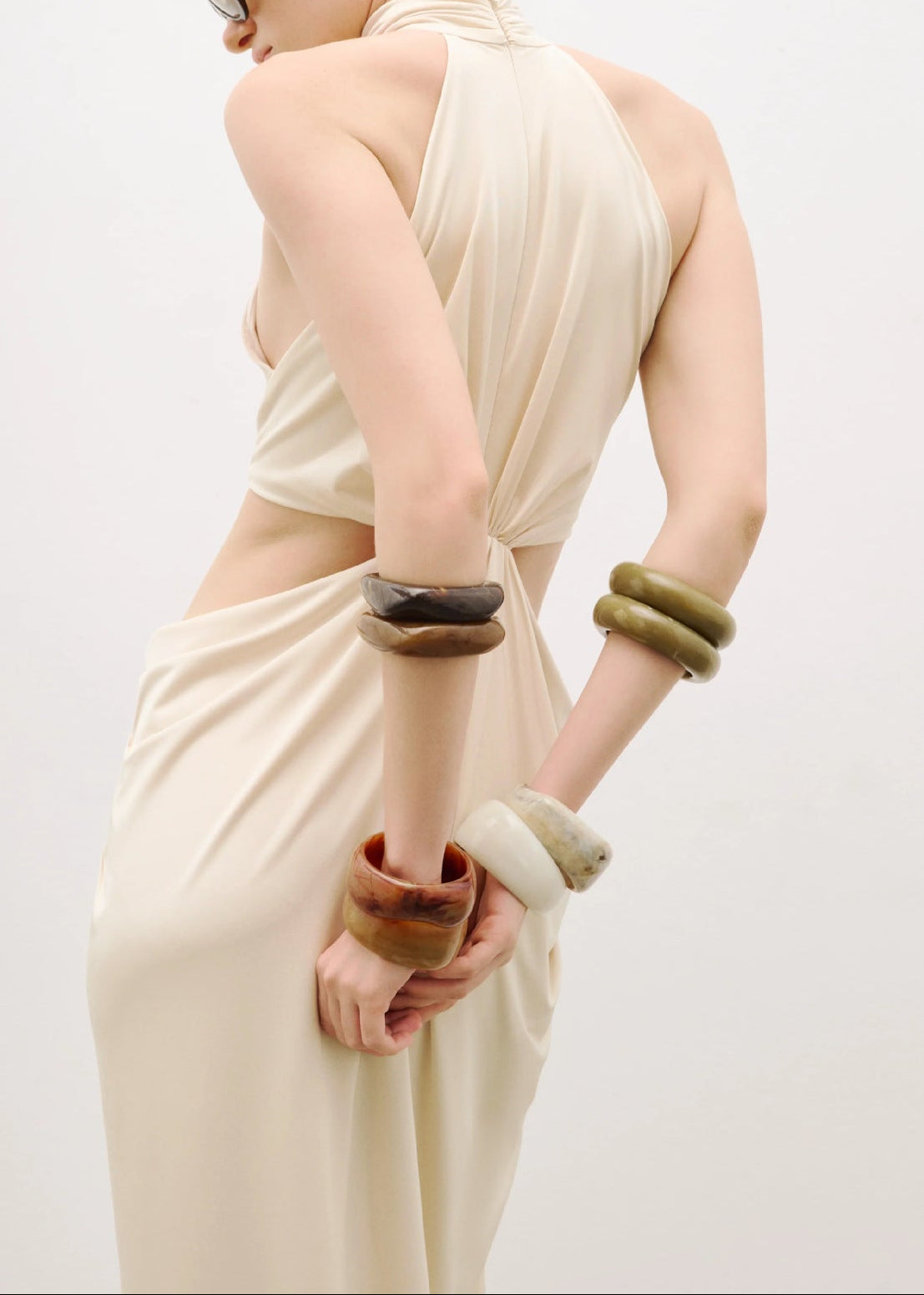 Drystan High Neck Cutout Twist Maxi Dress