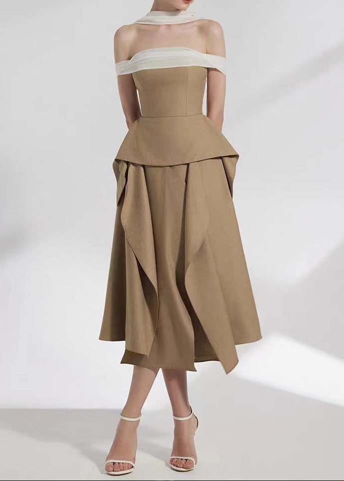 Callias Off Shoulder Asymmetric Maxi Dress