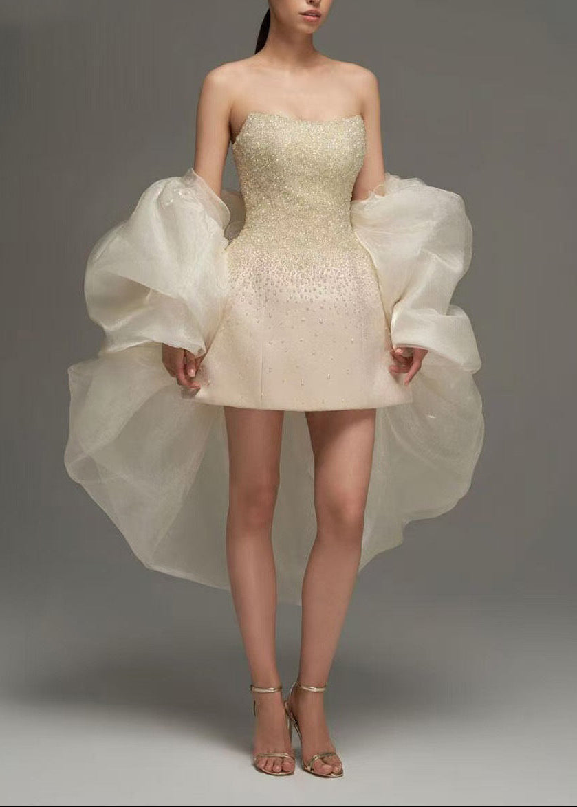 Dzhamilya Strapless Embellished Mini Dress