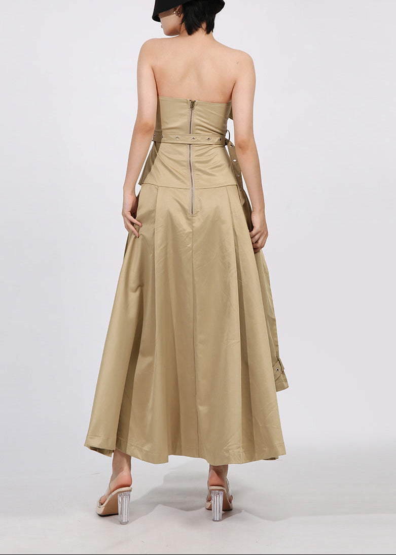 Dietlind Strapless Trench Coat Maxi Dress