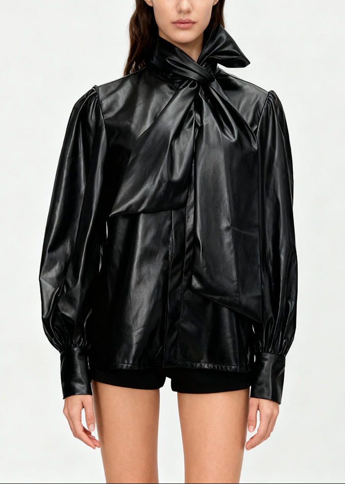 Faisal Tie Up Leather Shirt