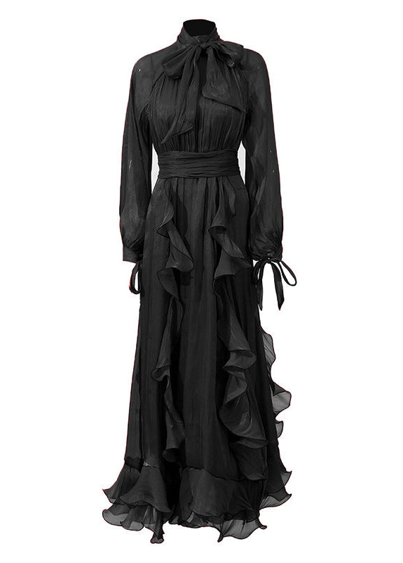 Chaz Ruffle Ruch Maxi Dress