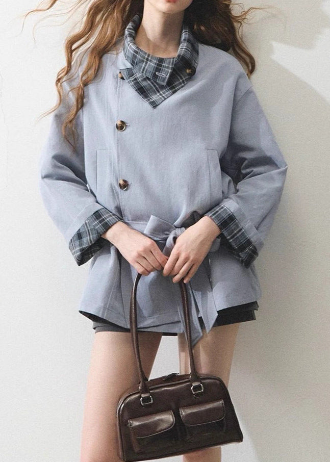 Crescenzo Grid Stand Collar Jacket