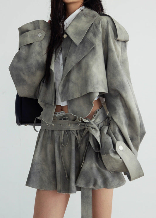 Ziya Camouflage Print Deconstruct Skirt Set