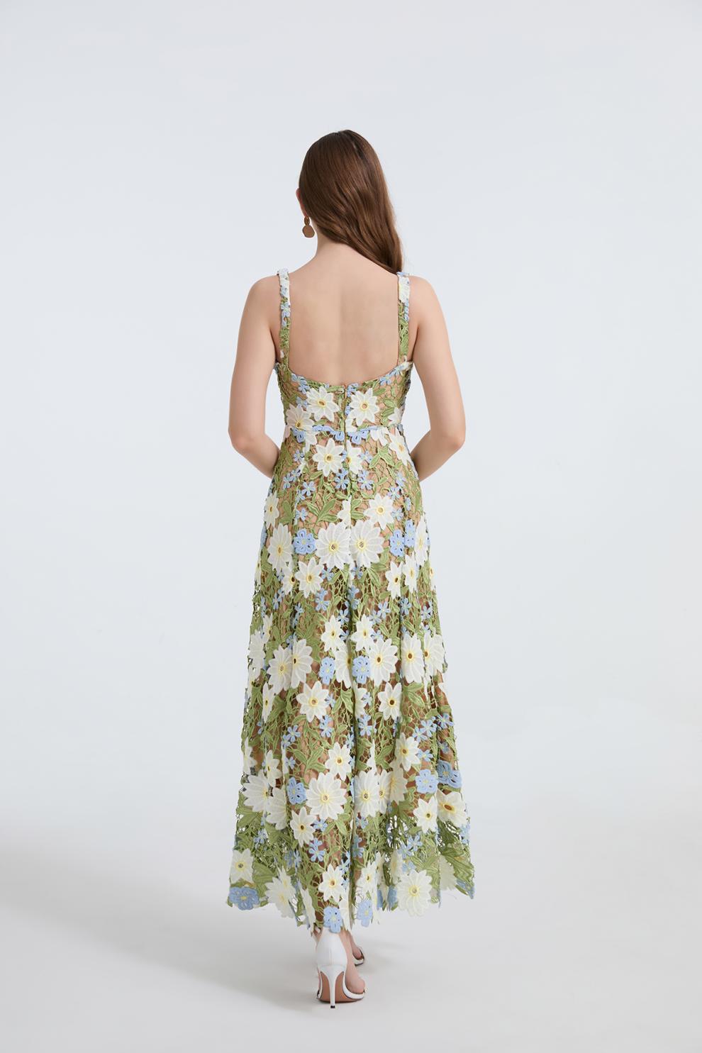 Faustus Flower Cutout Maxi Dress